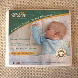 COPY - Biloban white premium cotton toddler pillowcase organic  14x19 inch 2 pa…